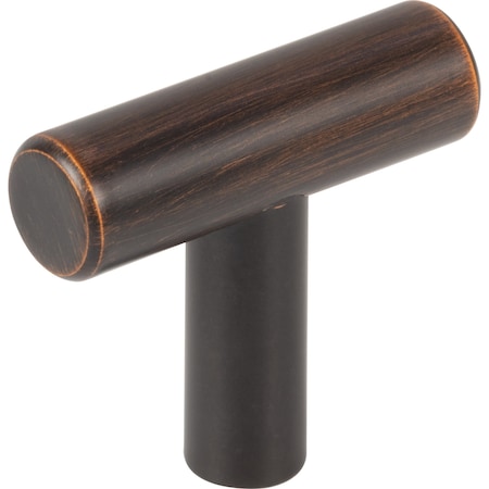 1-9/16 Dark Brushed Bronze Overall Length Naples Cabinet T Knob